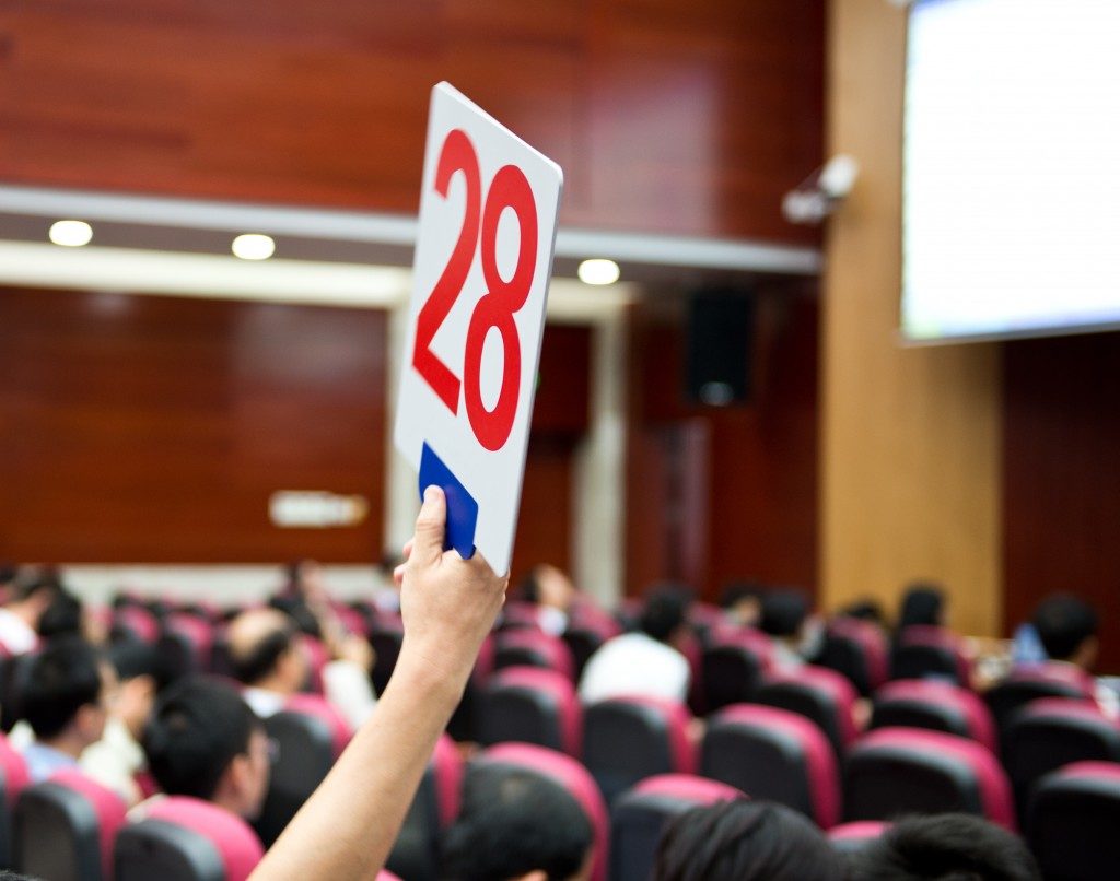 Number raised at auctions