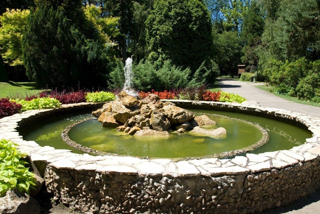 fountain by the garden
