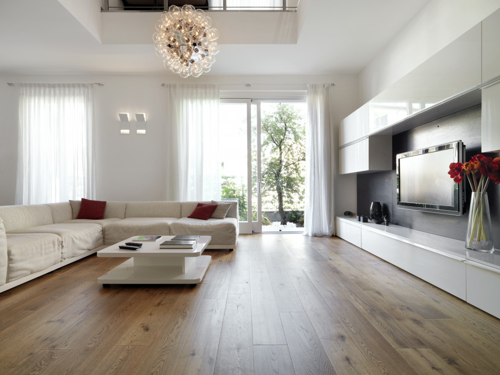 living room with wood flooring