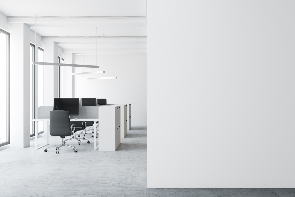 clean white office space