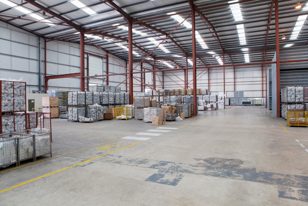 Wide angle of a neat and orderly warehouse facility